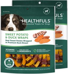 Healthfuls Duck & Sweet Potato Jerky Dog Treats, 16-oz bag, bundle of 2