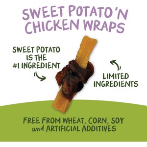 Pet 'n Shape Chik 'n Sweet Potato Grain-Free Dehydrated Dog Treats, 2.65-lb bag
