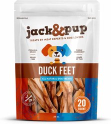 Jack & Pup Duck Feet Grain-Free Dehydrated Dog Treats, 20 count
