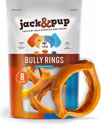 Jack & Pup Odor Free 4-inch Beef Bully Stick Ring Dog Chews, 8 count