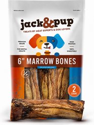 Jack & Pup Roasted Beef Marrow 6-in Bone Dog Treats, 2 count