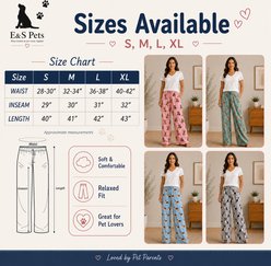 E&S PETS Pug Pajama Bottoms, Grey, Large slide 2 of 7