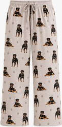 E&S PETS Rottweiler Pajama Bottoms, Grey, Large