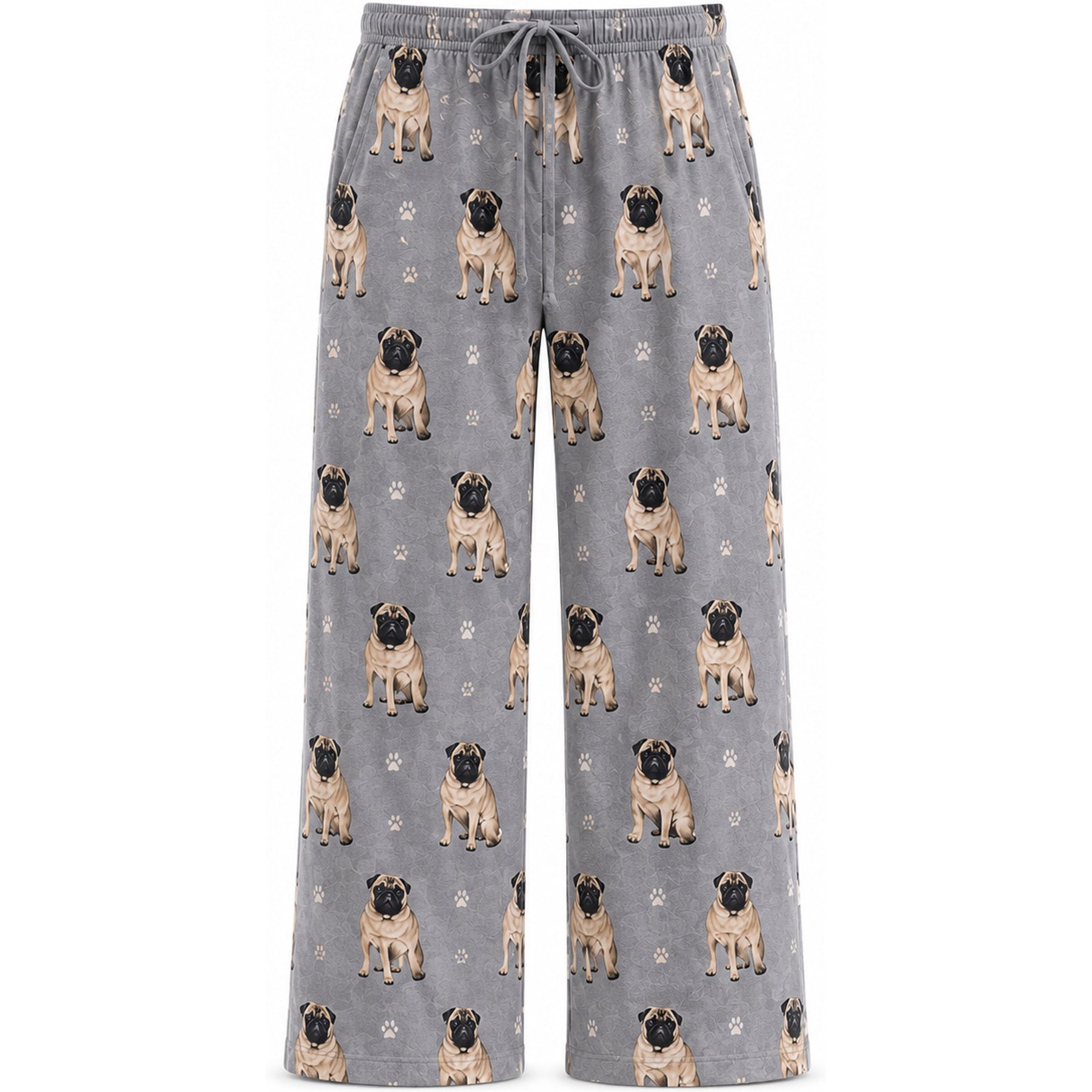 E&S PETS Pug Pajama Bottoms, Grey, Small