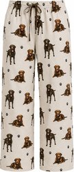 E&S PETS Chocolate Labrador Pajama Bottoms, Cream, Medium
