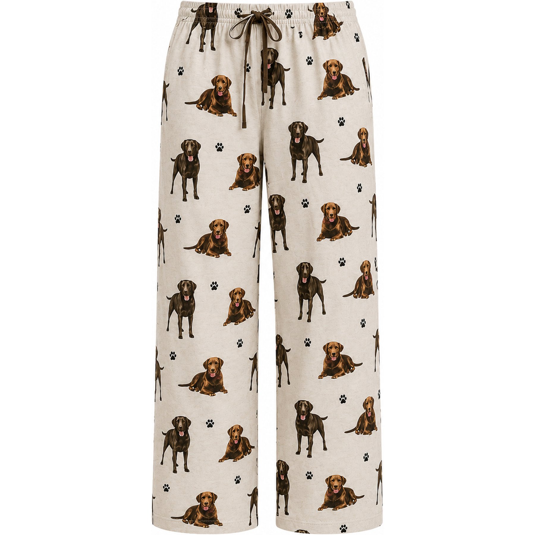 E&S PETS Chocolate Labrador Pajama Bottoms, Cream, Medium