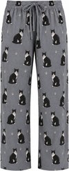 E&S PETS Black & White Cat Pajama Bottoms, Green, Medium