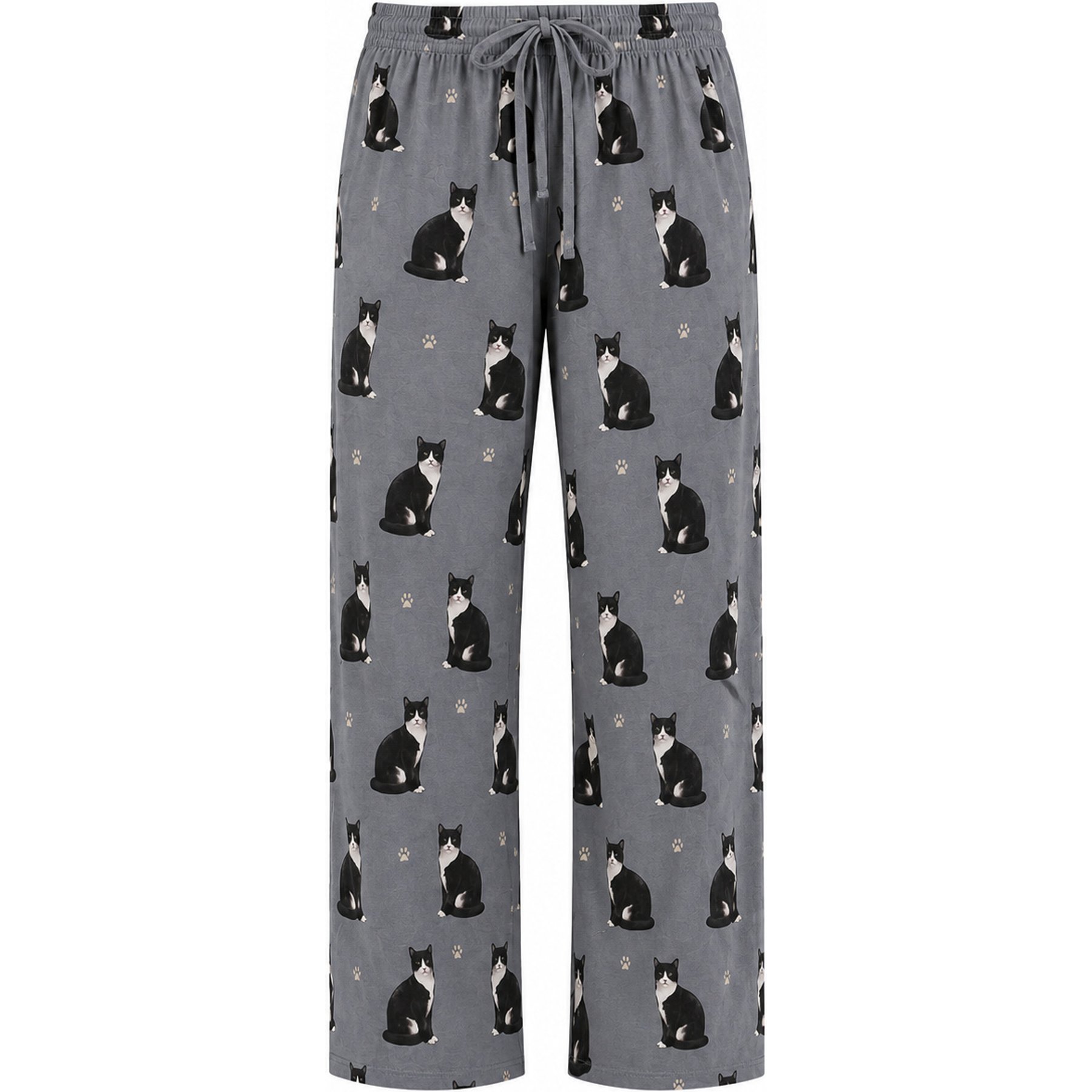 E&S PETS Black & White Cat Pajama Bottoms, Green, Small