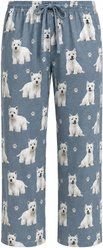 E&S PETS Westie Pajama Bottoms, Grey, X-Large