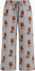 E&S PETS Dachshund Pajama Bottoms, Grey, Medium