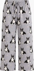E&S PETS Boston Terrier Pajama Bottoms, Grey, X-Large