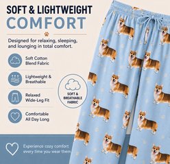 E&S PETS Welsh Corgi Pajama Bottoms, Light Blue, Large slide 2 of 7