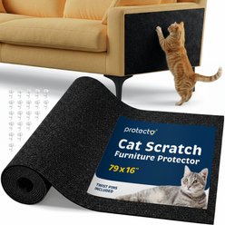 Protecto Couch, Wall & Door Dog & Cat Scratch Furniture Protector, Black, 79 x 16-in