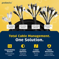 Protecto Chew-Proof Dog, Cat & Small Pet Cord Protector, 10-ft long, 3/4-in wide, Black slide 2 of 7