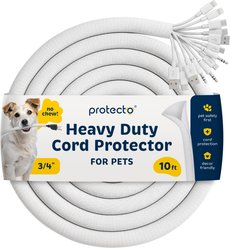 Protecto Chew-Proof Dog, Cat & Small Pet Cord Protector, 10-ft long, 3/4-in wide, White