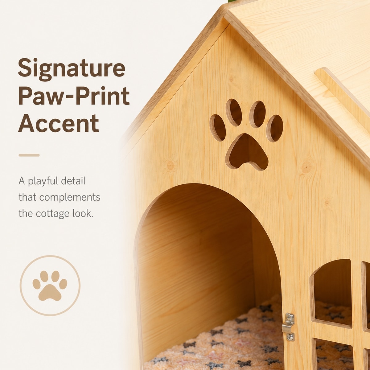 NONOPETS All Season Solid Wood Cottage Shaped Enclosed Window