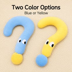 NonoPets Cute Question Mark Shaped Soft C-Style Dog & Cat Pillow, Blue slide 2 of 8