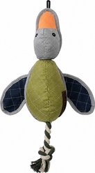 Eddie Bauer Oxford Goose Launcher Squeaky Plush Dog Toy, Green/Blue, 16-in