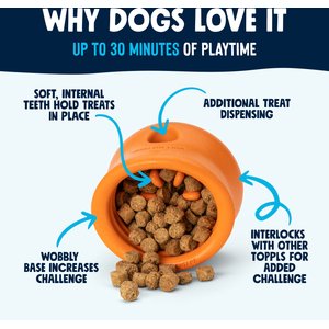 West Paw Zogoflex Toppl Tough Treat Dispensing Dog Chew Toy, Aqua Blue, Large