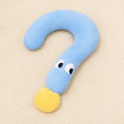 NonoPets Cute Question Mark Shaped Soft C-Style Dog & Cat Pillow, Blue