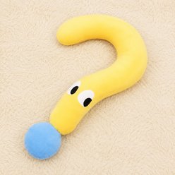 NonoPets Cute Question Mark Shaped Soft C-Style Dog & Cat Pillow, Yellow