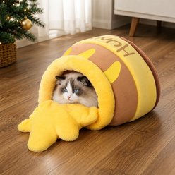 NonoPets Pull-out Mat Honey Pot Shaped Enclosed Plush Novelty Covered Dog & Cat Bed
