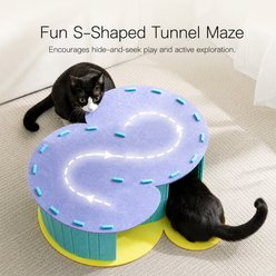 NonoPets 3-in-1 Play Maze Hideaway S-Shaped Felt Multi-Functional Interactive Covered Dog & Cat Bed, Yellow slide 2 of 8