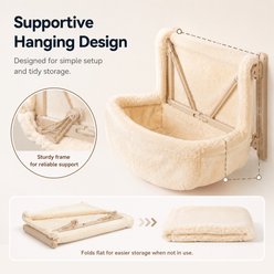 NonoPets Soft Plush Radiator Mount Hanging Curved Lounger Hammock Bolster Dog & Cat Bed, Dark Grey slide 2 of 8