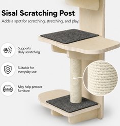 NonoPets Panda Shaped 66.93-in Hanging Scratching Post Floor to Ceiling Cat Scratching Post & Hanging Pom-Pom Toy slide 2 of 9