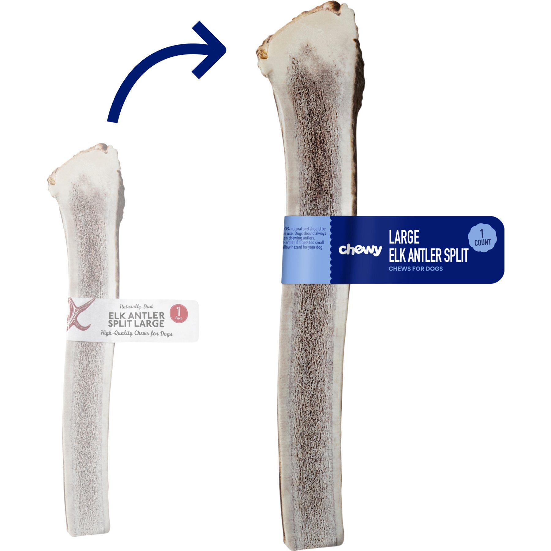 Chewy Made Elk Antler Split Dog Chew (FORMERLY BONES & CHEWS), 8.0 - 9.5-in Large, 1 count
