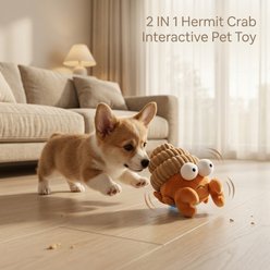SOLOWINNER Electric Bouncing Automatic Squeaky Interactive Moving Hermit Crab Plush Dog & Cat Toy slide 2 of 9