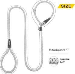FIDA Rope Slip Training Dog Leash, 6-ft long, 1/2-in wide, Grey slide 2 of 6