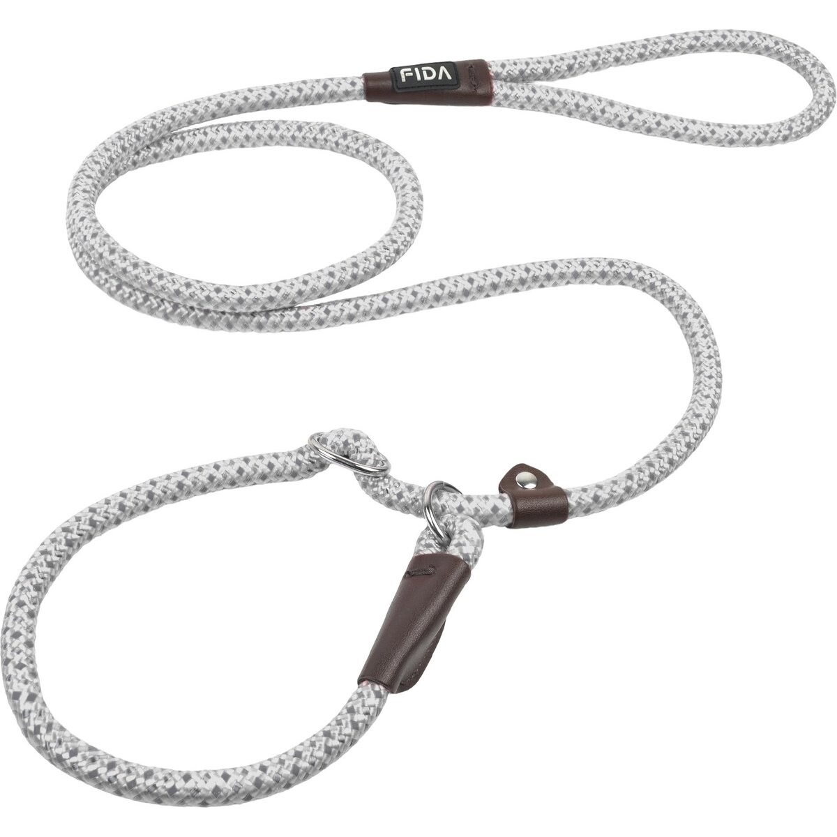 FIDA Rope Slip Training Dog Leash, 6-ft long, 1/2-in wide, Grey