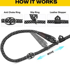 FIDA Rope Slip Training Dog Leash, 6-ft long, 1/2-in wide, Black slide 2 of 6