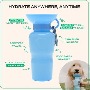 Springland Travel Dog Bottle, 22-oz, Sky Blue