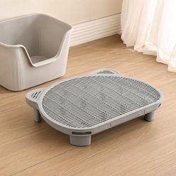 NonoPets Washable Double Layer Leakproof Dog & Cat Litter Pad, Grey, Small
