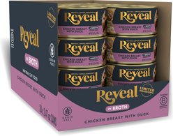 Reveal Entrees Chicken Breast with Duck Grain-Free Bits in Broth Canned Wet Cat Food, 2.47-oz can, case of 24