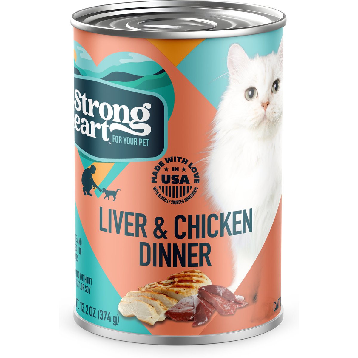 A Strong Heart Liver & Chicken Dinner Pate Wet Cat Food, 13.2-oz can, case of 12