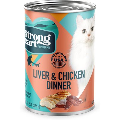 A Strong Heart A Strong Heart Liver & Chicken Dinner Pate Wet Cat Food, 13.2-oz can, case of 12