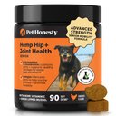 Pet Honesty Hemp Hip & Joint Chicken Flavored Glucosamine & Hemp Chews Joint Supplements for Senior Dogs, 90 count