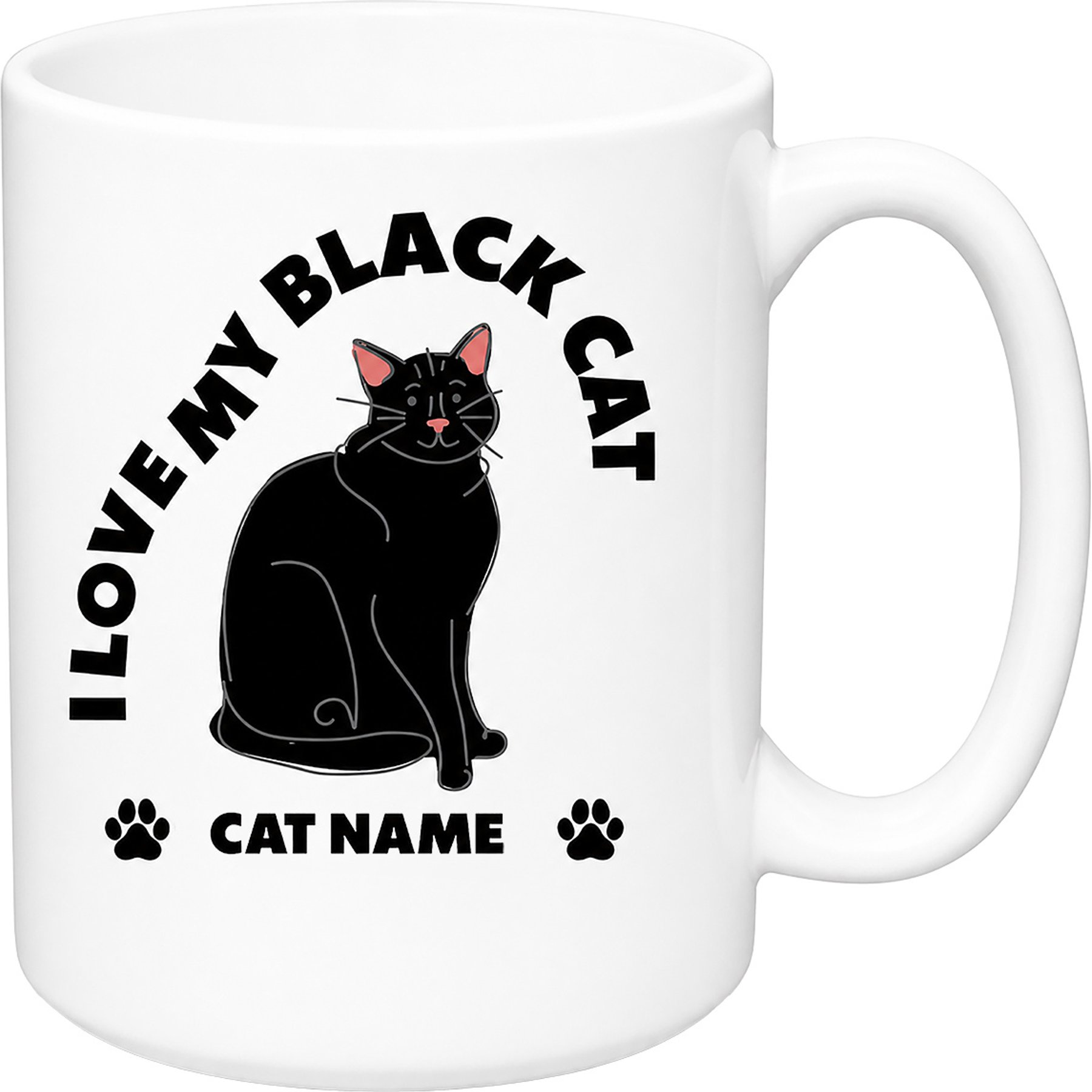 Pavilion I Love My Black Cat Coffee Mug, 15-oz, Multicolor