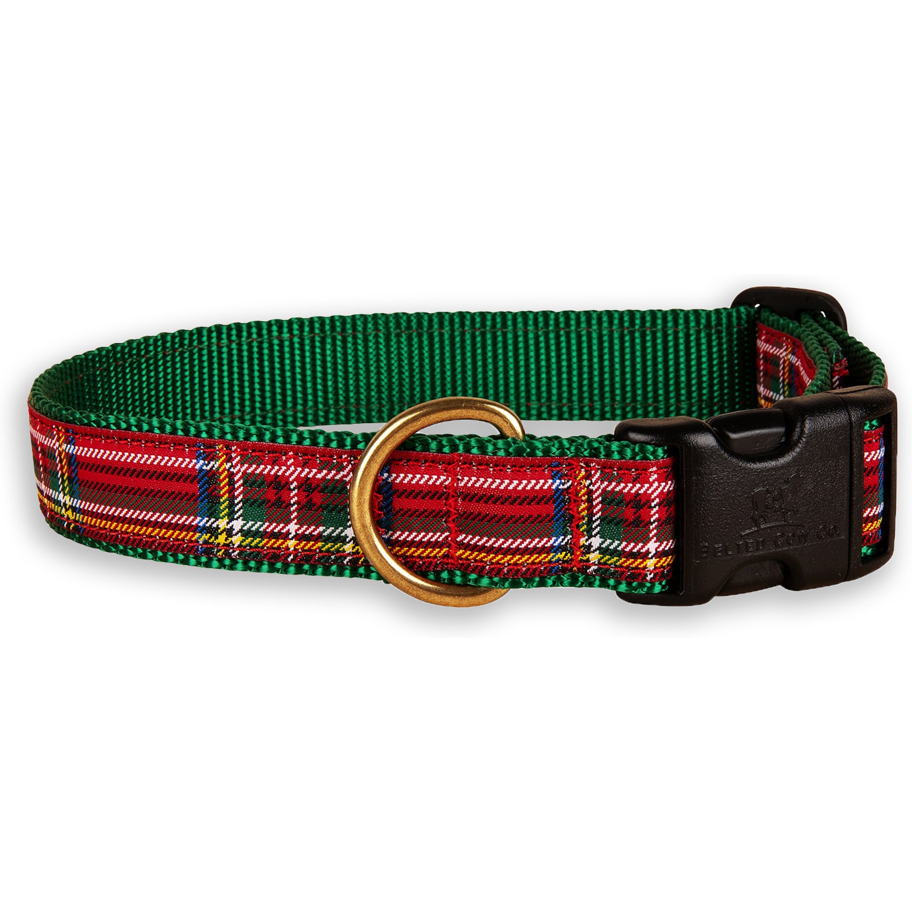 Belted Cow Company Tartan Plaid Ribbon Dog Collar, Medium: 18 to 22-in neck, 1-in wide