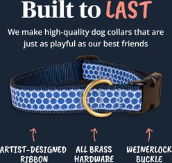 Belted Cow Company Blueberries Ribbon Dog Collar, Medium: 18 to 22-in neck, 1-in wide slide 2 of 5