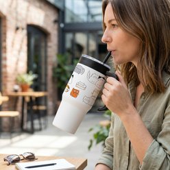 Indigo Falls Stainless Steel Moodi Tumbler, 36-oz, White slide 2 of 4