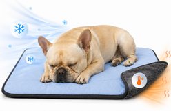 PawsPik Dual-Comfort Reversible Cooling & Warming Faux Fur Dog Blanket, Grey slide 1 of 9