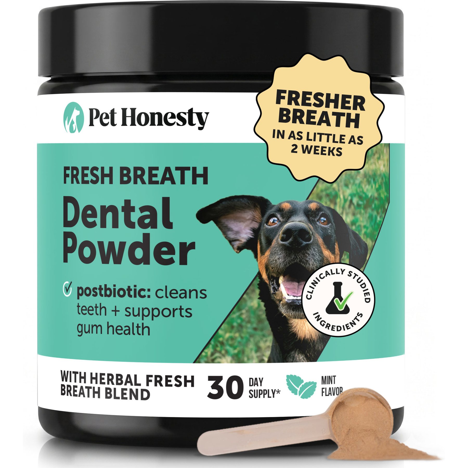 Pet Honesty Fresh Breath Freshener Mint Flavored Dental Powder for Dogs, 5.29-oz jar