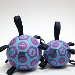 pupp st. Puppster Soccer Bouncy Ball Dog Toy, Purple/Blue, Small slide 2 of 2