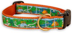 Belted Cow Company Let's Camp Ribbon Dog Collar, Medium: 18 to 22-in neck, 1-in wide