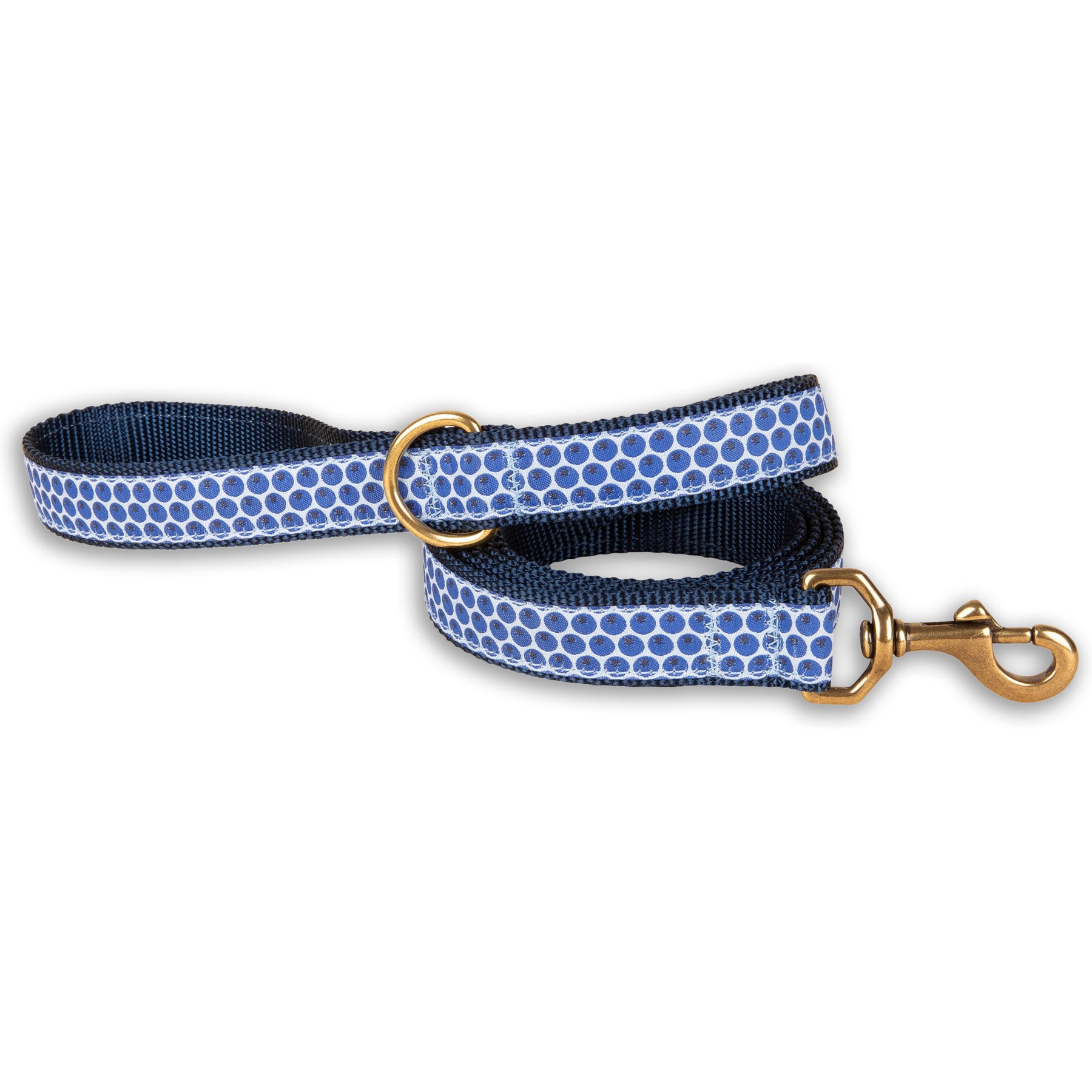 Belted Cow Company Blueberries Ribbon Dog Leash, 6-ft long, 1-in wide
