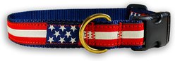 Belted Cow Company Retro Flag Ribbon Dog Collar, Large: 22 to 26-in neck, 1-in wide